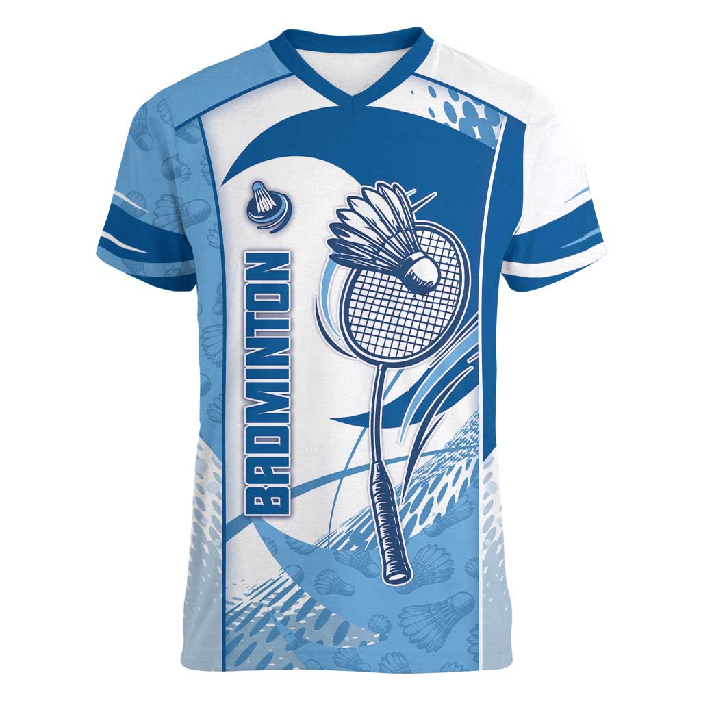 Custom Badminton Women V-Neck T-Shirt Dynamic Swoosh