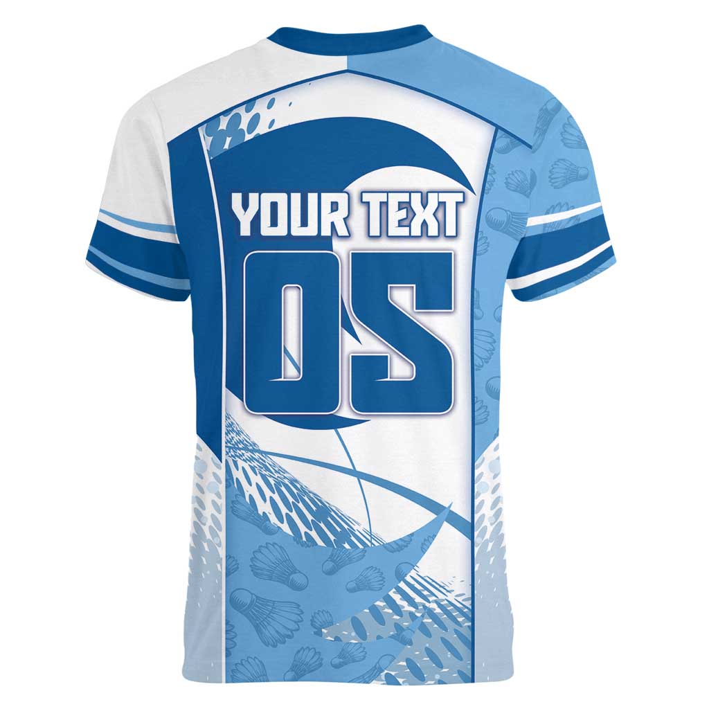Custom Badminton Women V-Neck T-Shirt Dynamic Swoosh
