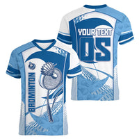 Custom Badminton Women V-Neck T-Shirt Dynamic Swoosh