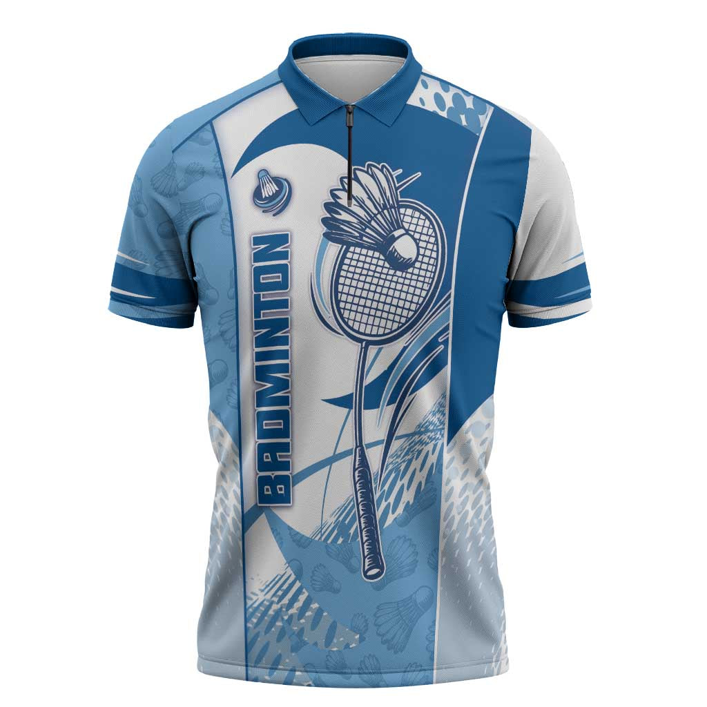 Custom Badminton Zipper Polo Shirt Dynamic Swoosh