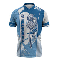 Custom Badminton Zipper Polo Shirt Dynamic Swoosh