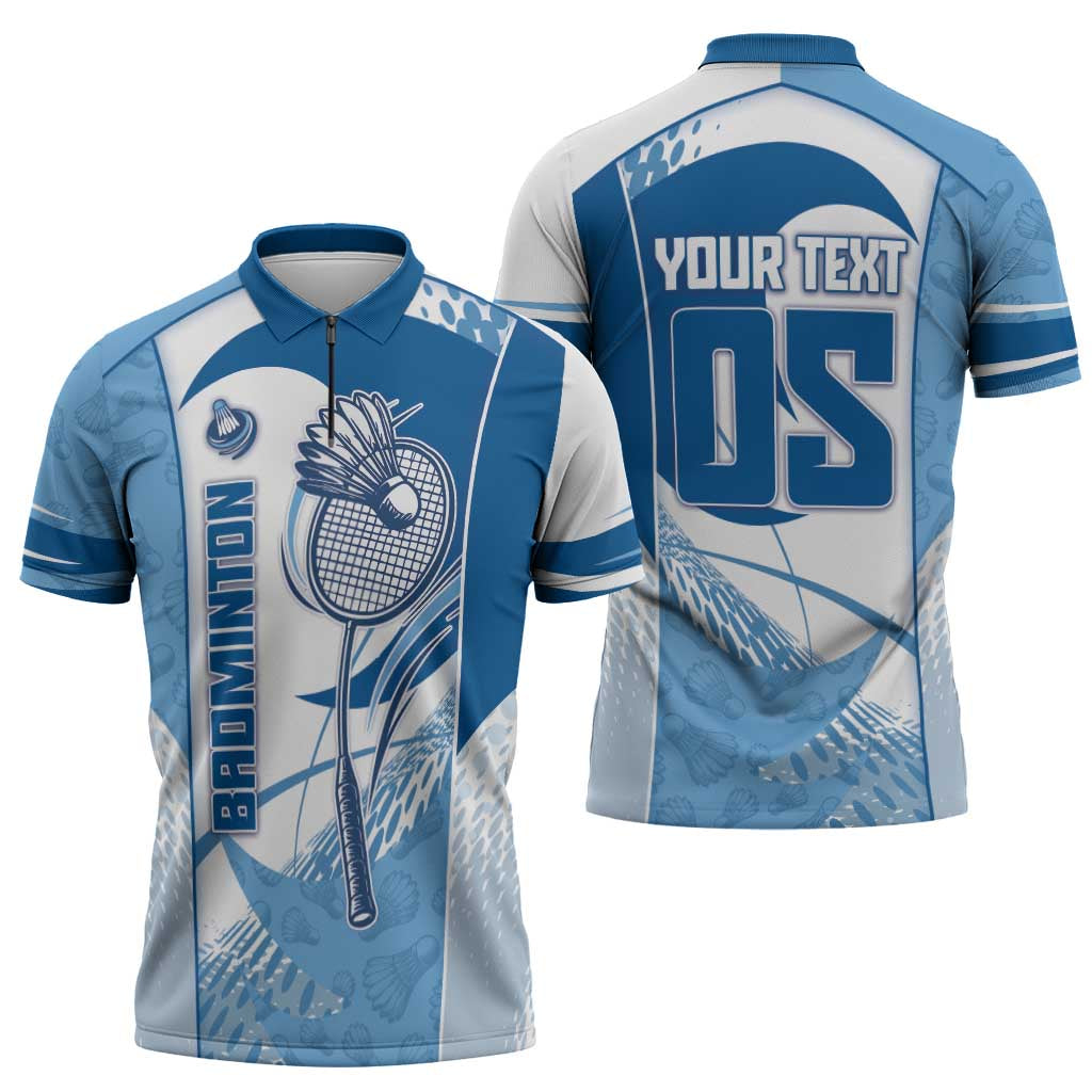 Custom Badminton Zipper Polo Shirt Dynamic Swoosh