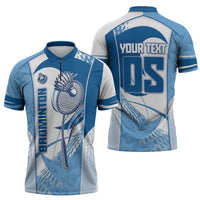 Custom Badminton Zipper Polo Shirt Dynamic Swoosh