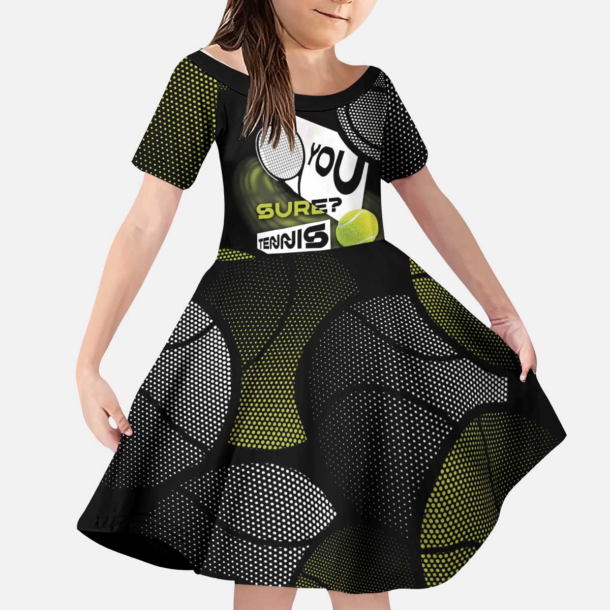 Custom Tennis Kid Short Sleeve Dress Grand Slam Style