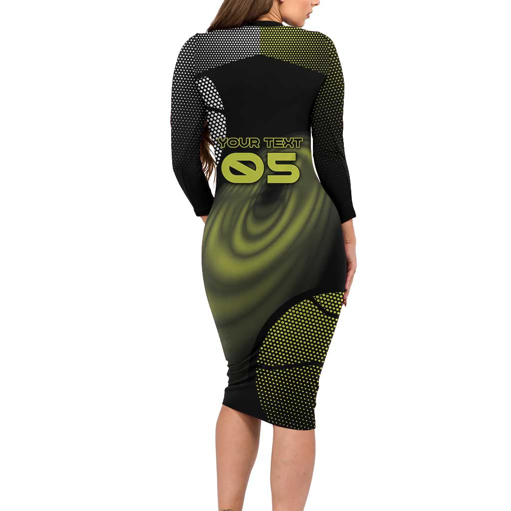 Custom Tennis Long Sleeve Bodycon Dress Grand Slam Style