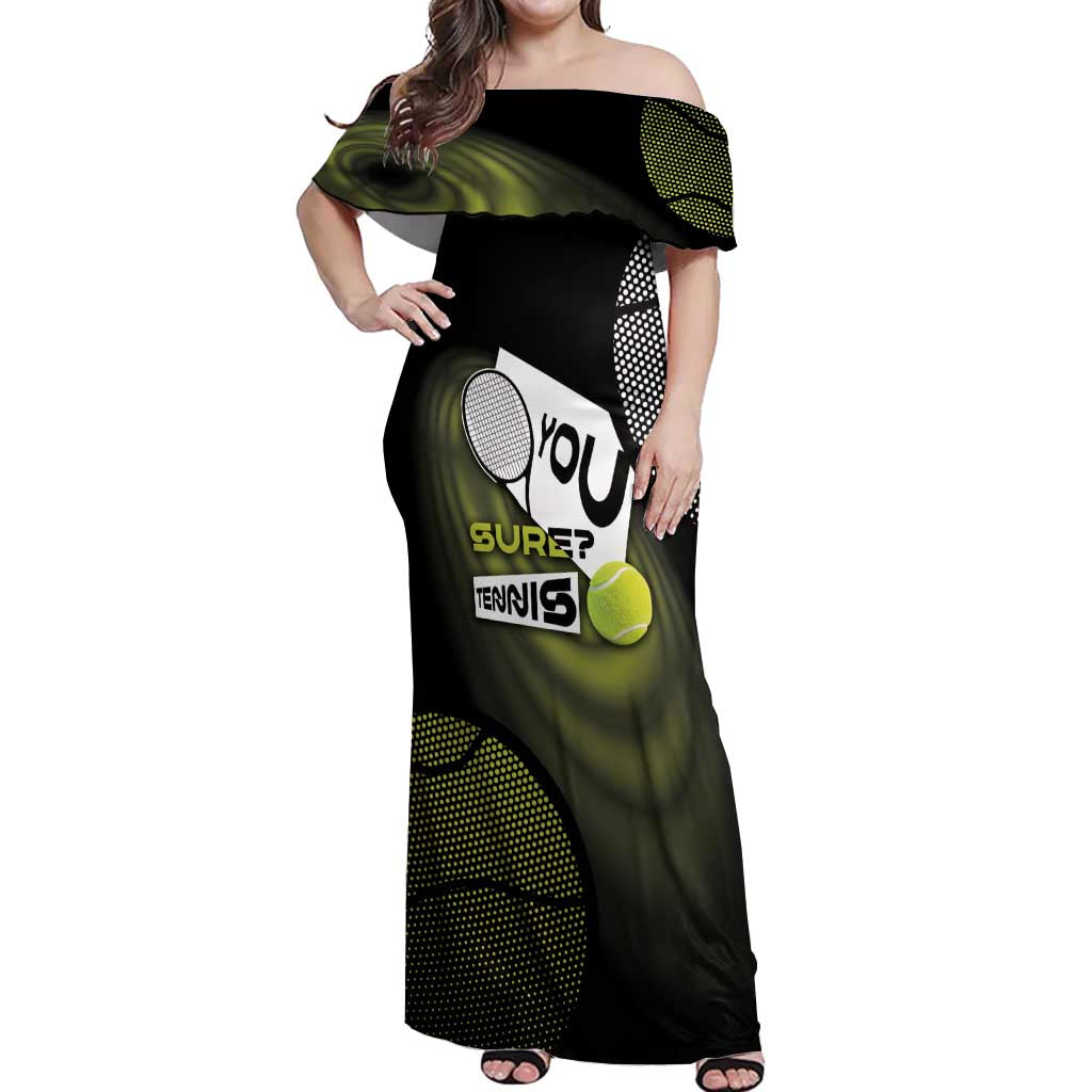 Custom Tennis Off Shoulder Maxi Dress Grand Slam Style