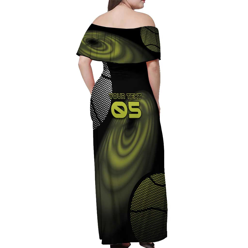 Custom Tennis Off Shoulder Maxi Dress Grand Slam Style