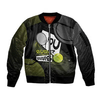 Custom Tennis Sleeve Zip Bomber Jacket Grand Slam Style