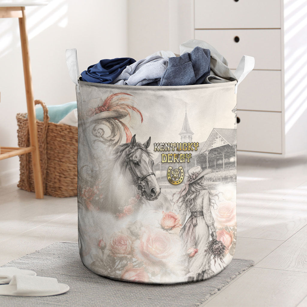 Kentucky Horse Laundry Basket Run For The Roses