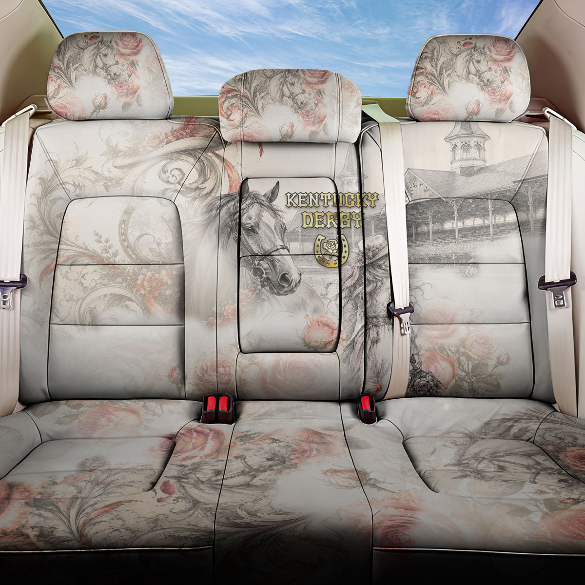 Kentucky Horse Back Car Seat Cover Run For The Roses