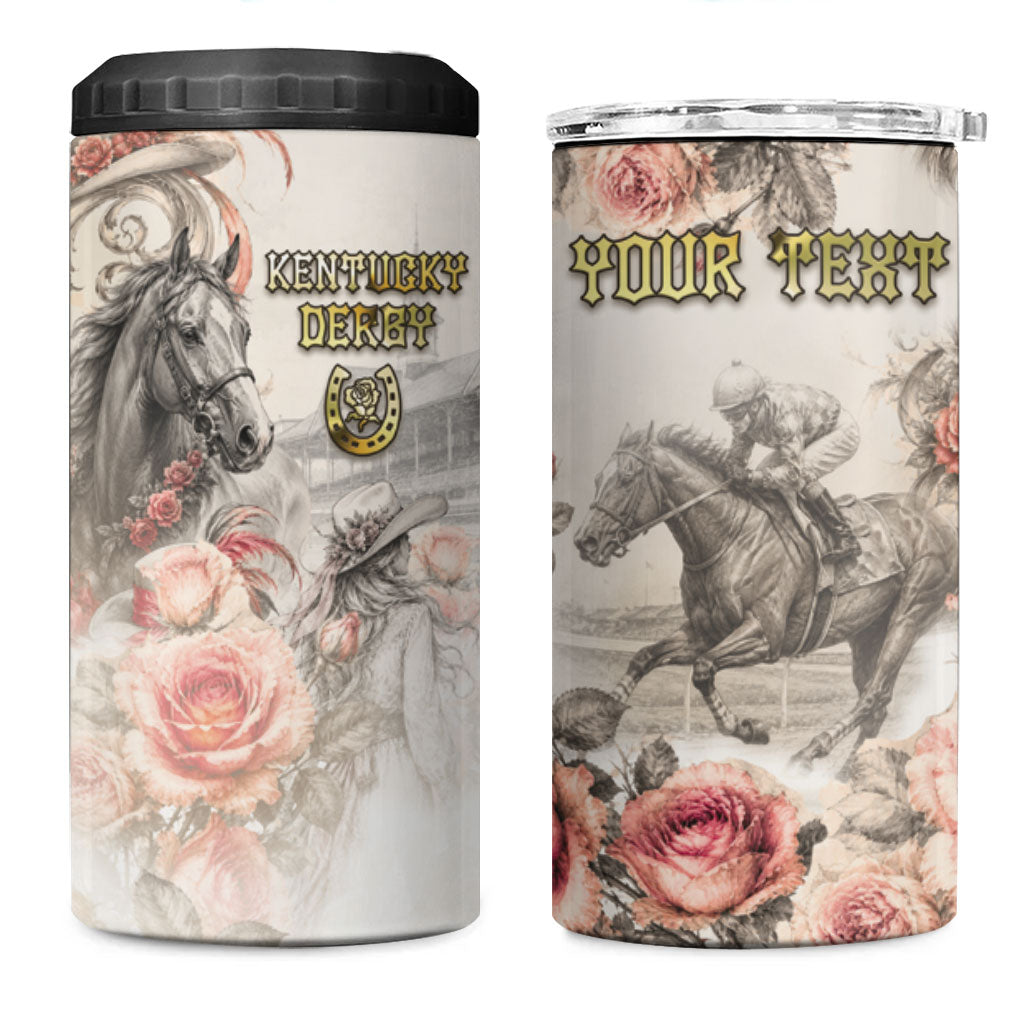 Personalized Kentucky Horse 4 in 1 Can Cooler Tumbler Run For The Roses
