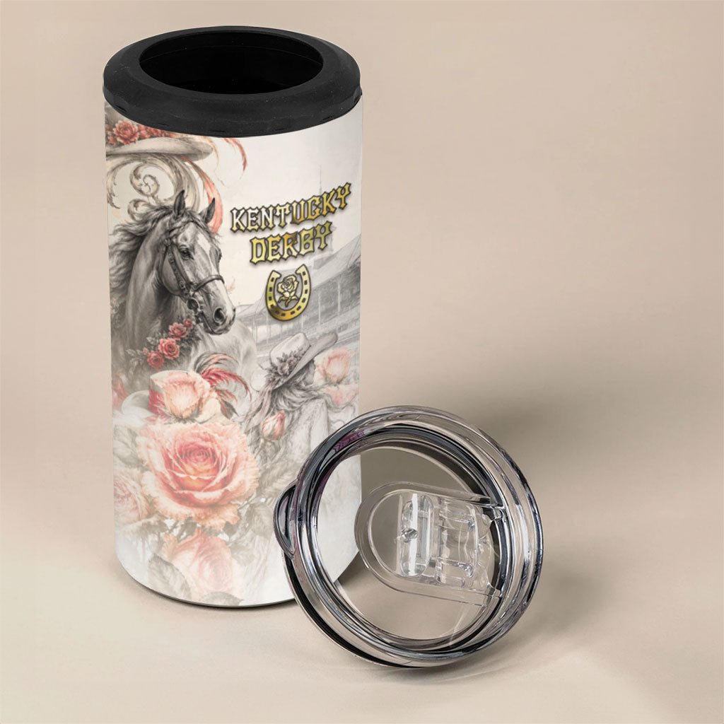 Personalized Kentucky Horse 4 in 1 Can Cooler Tumbler Run For The Roses