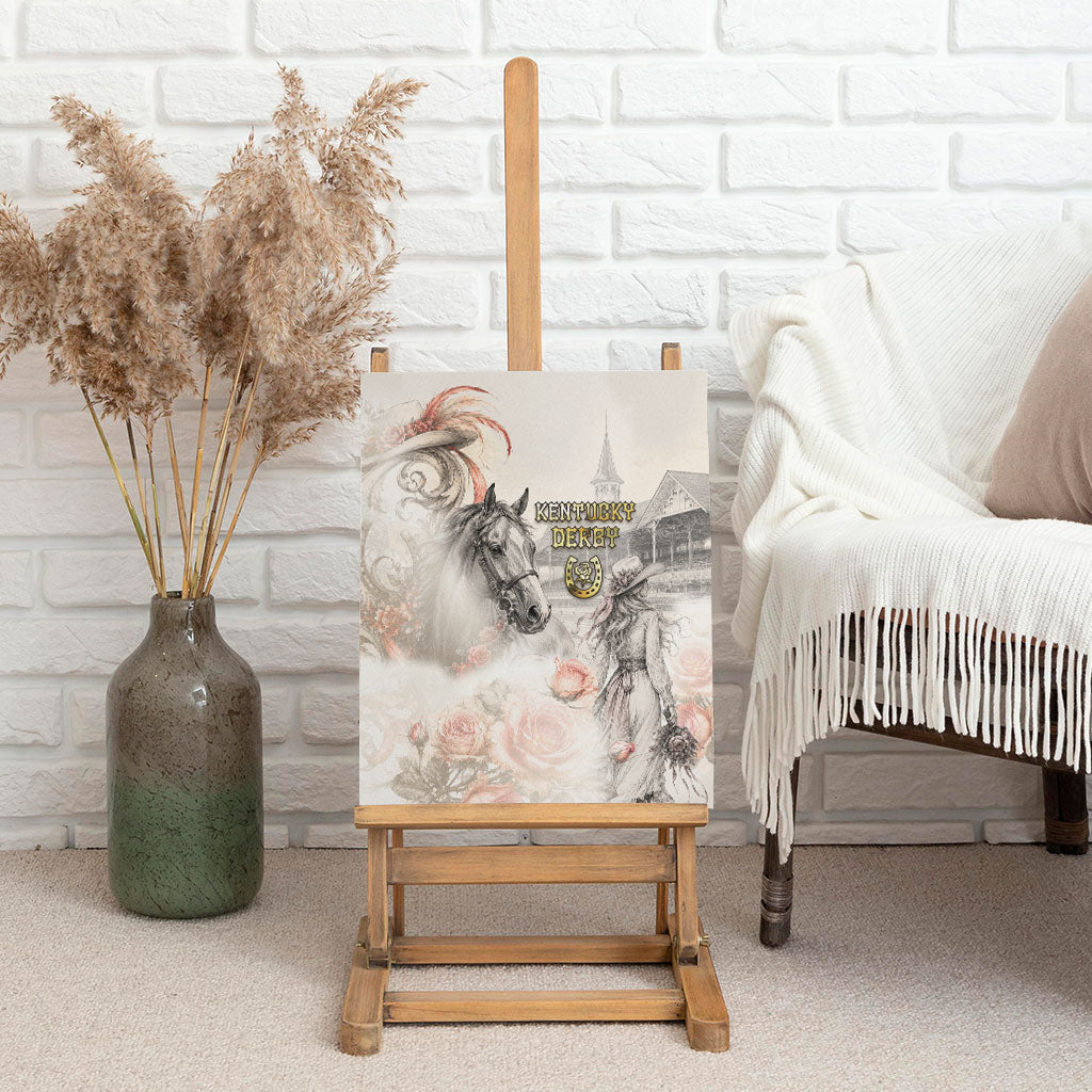 Kentucky Horse Canvas Wall Art Run For The Roses