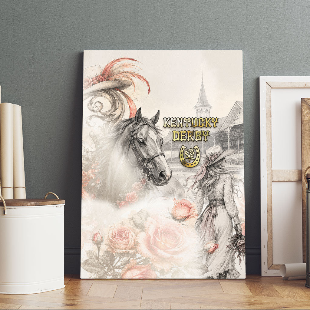 Kentucky Horse Canvas Wall Art Run For The Roses