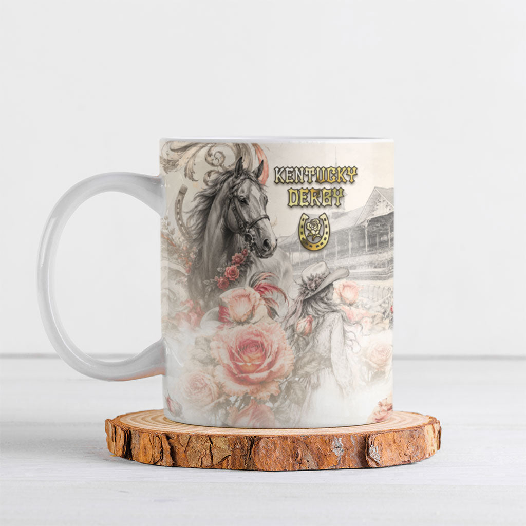 Personalized Kentucky Horse Ceramic Mug Run For The Roses
