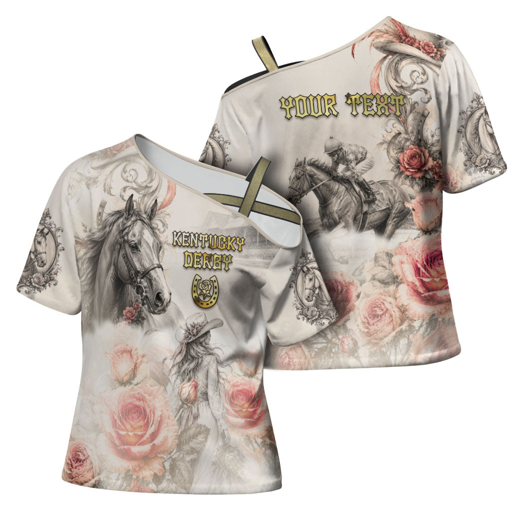 Personalized Kentucky Horse Cross Shoulder Shirt Run For The Roses