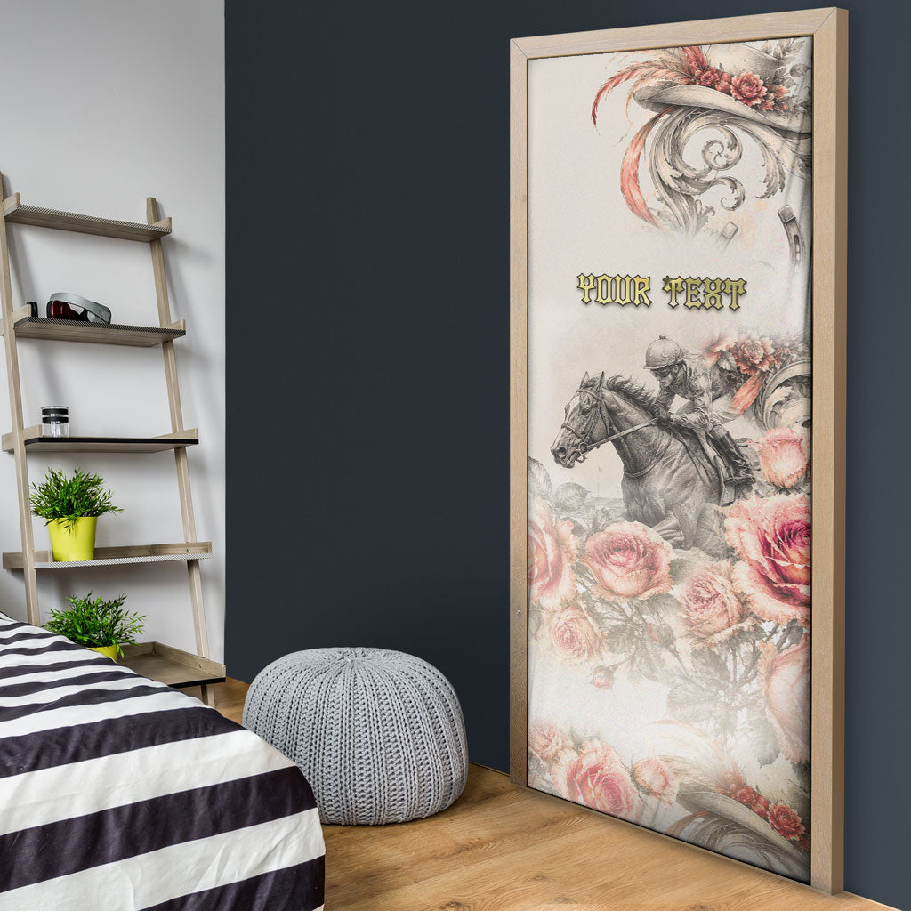 Personalized Kentucky Horse Door Cover Run For The Roses