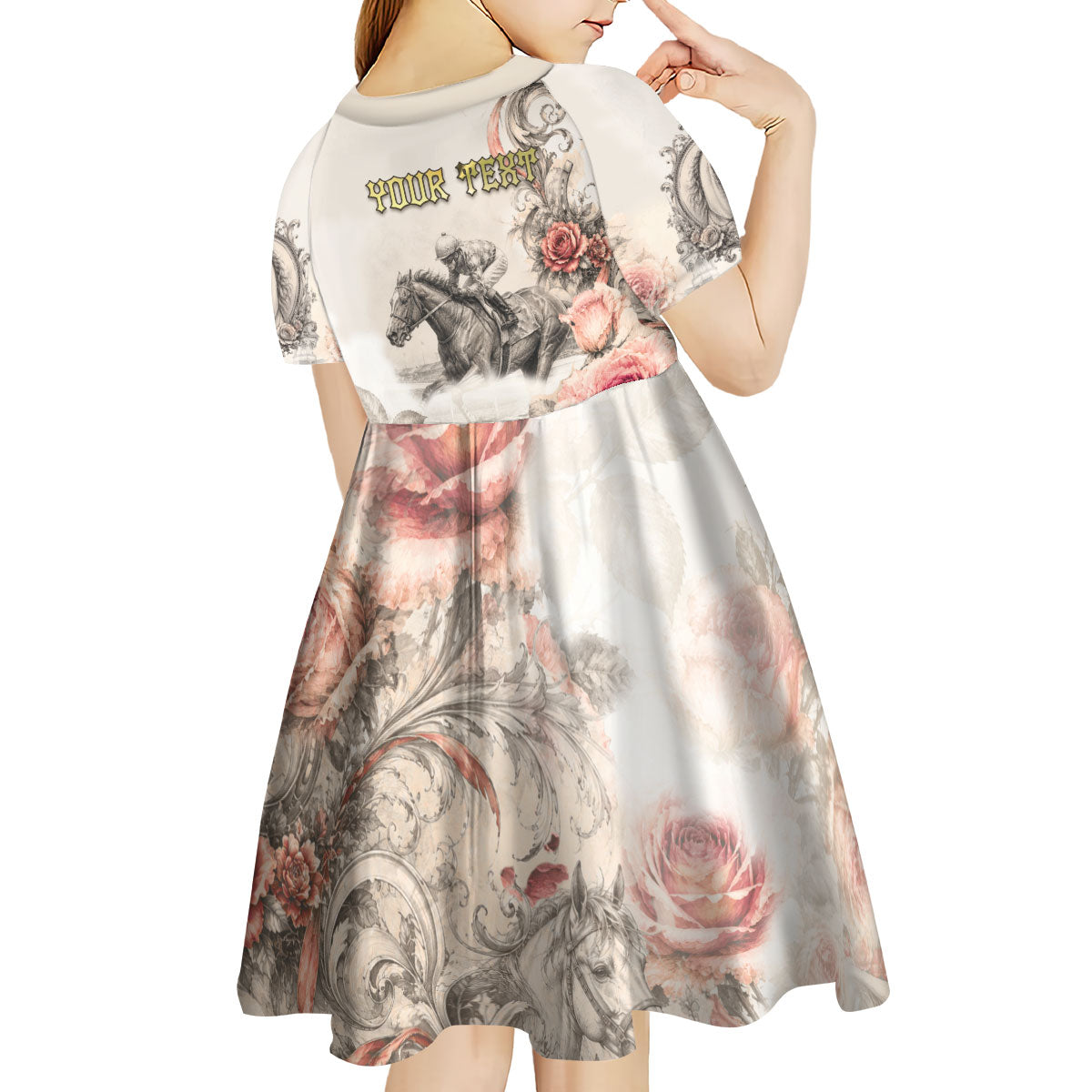 Personalized Kentucky Horse Kid Short Sleeve Dress Run For The Roses