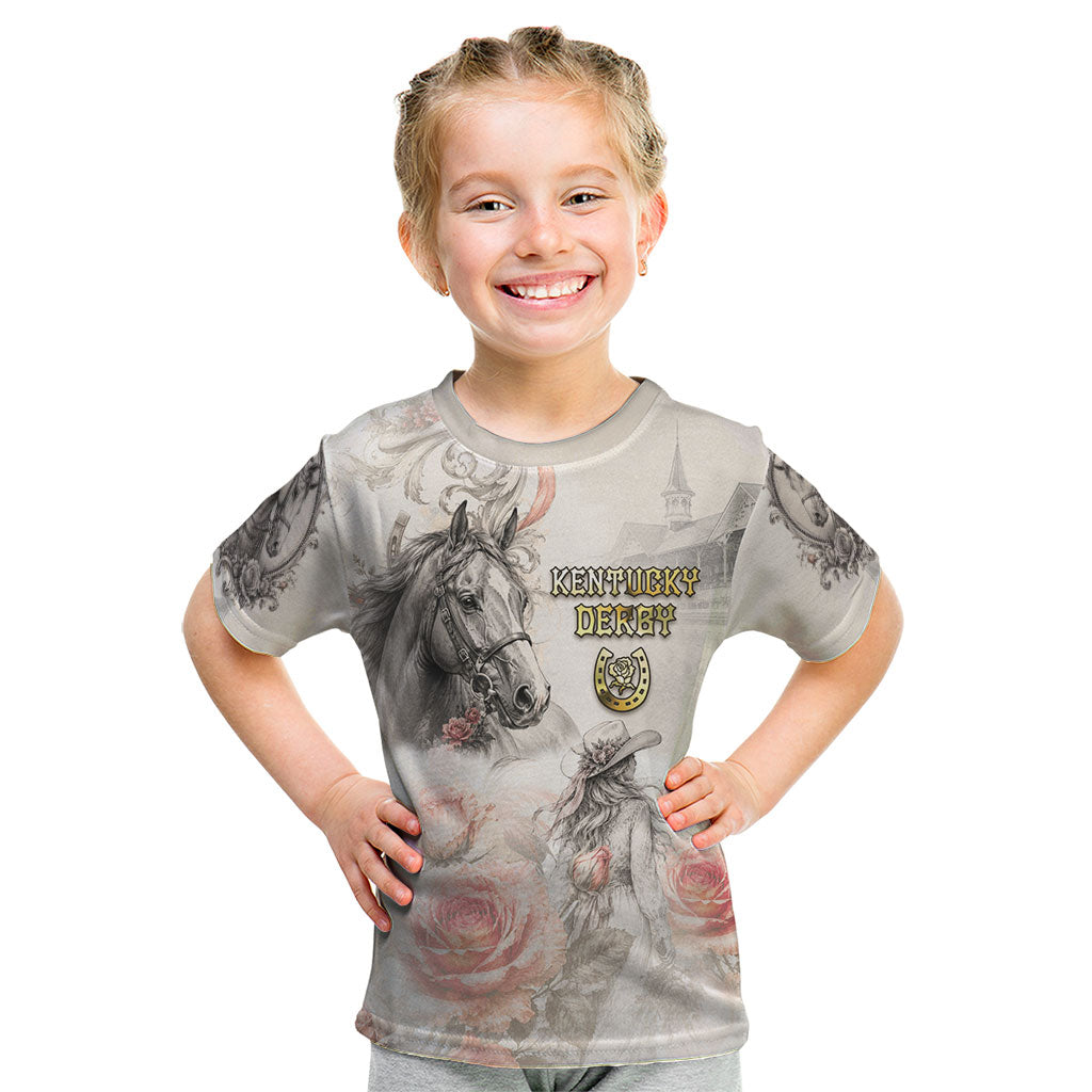 Personalized Kentucky Horse Kid T Shirt Run For The Roses