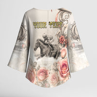 Personalized Kentucky Horse Kimono Sleeve Blouse Run For The Roses