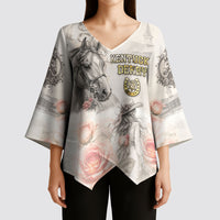 Personalized Kentucky Horse Kimono Sleeve Blouse Run For The Roses