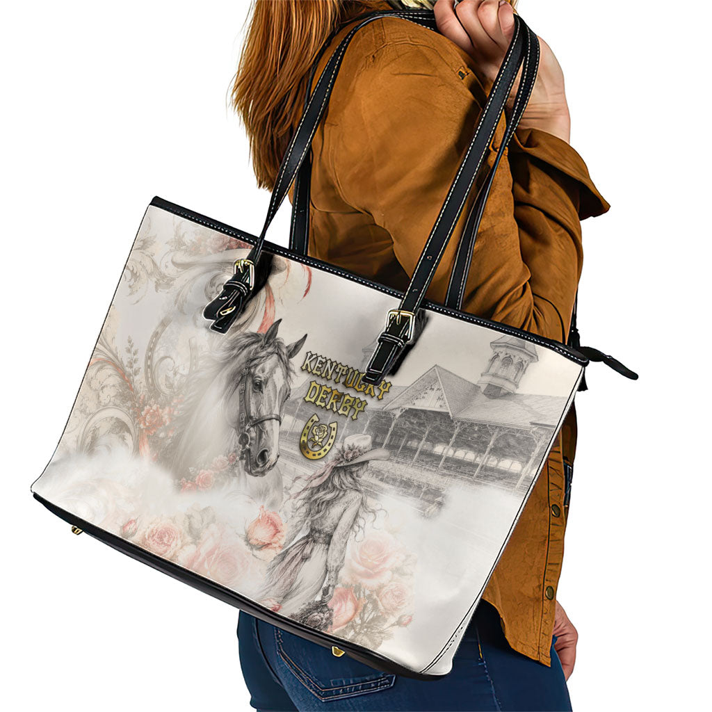 Kentucky Horse Leather Tote Bag Run For The Roses