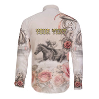 Personalized Kentucky Horse Long Sleeve Button Shirt Run For The Roses