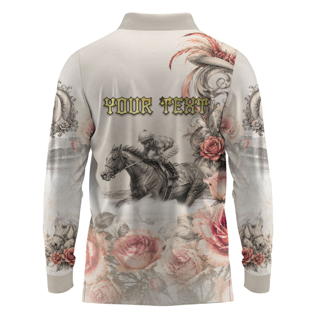 Personalized Kentucky Horse Long Sleeve Polo Shirt Run For The Roses