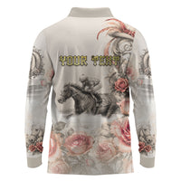 Personalized Kentucky Horse Long Sleeve Polo Shirt Run For The Roses