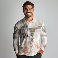 Personalized Kentucky Horse Long Sleeve Polo Shirt Run For The Roses
