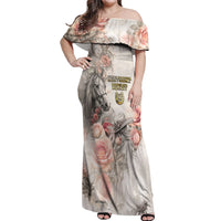 Personalized Kentucky Horse Off Shoulder Maxi Dress Run For The Roses