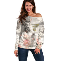 Personalized Kentucky Horse Off Shoulder Sweater Run For The Roses