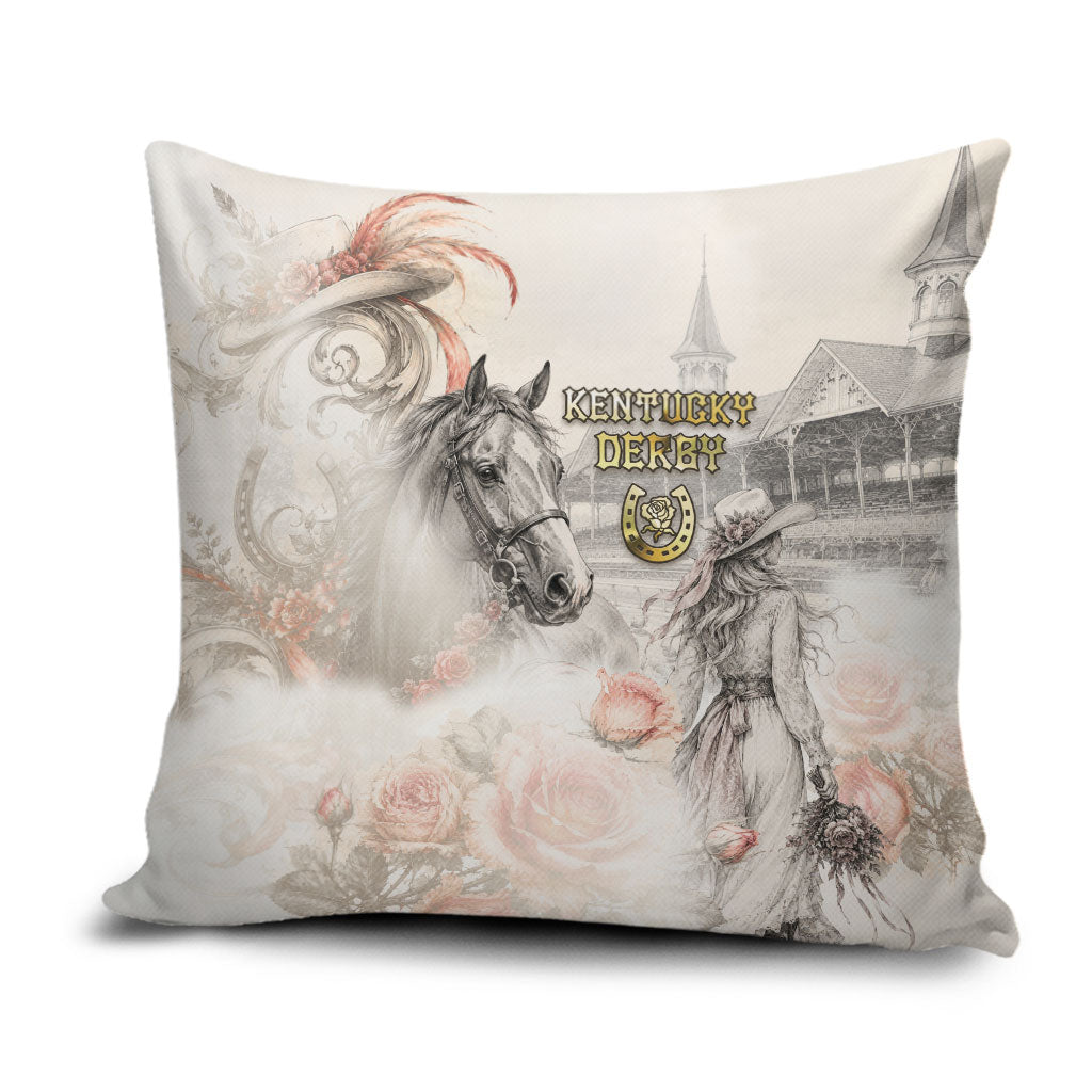 Kentucky Horse Pillow Cover Run For The Roses