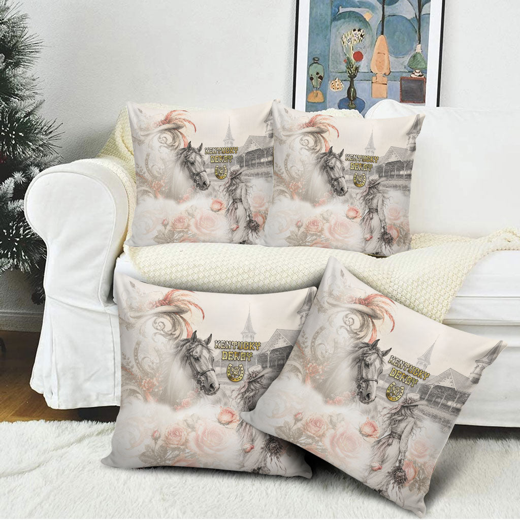 Kentucky Horse Pillow Cover Run For The Roses