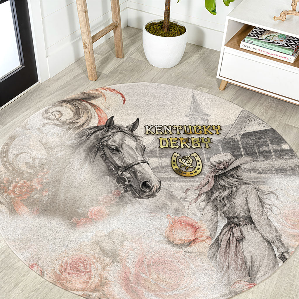 Kentucky Horse Round Carpet Run For The Roses