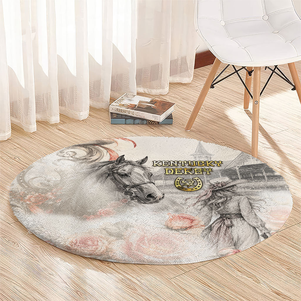 Kentucky Horse Round Carpet Run For The Roses