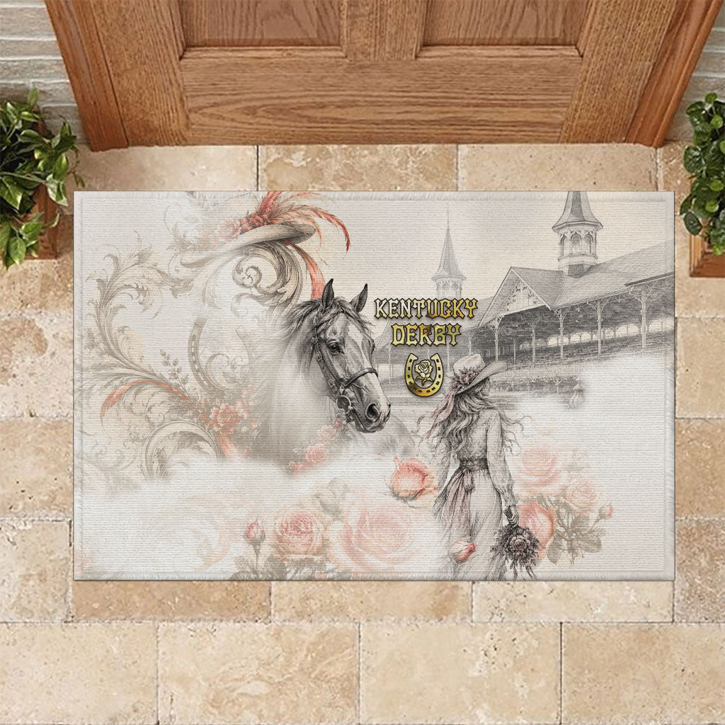 Kentucky Horse Rubber Doormat Run For The Roses