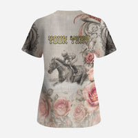 Personalized Kentucky Horse Scrub Top Run For The Roses