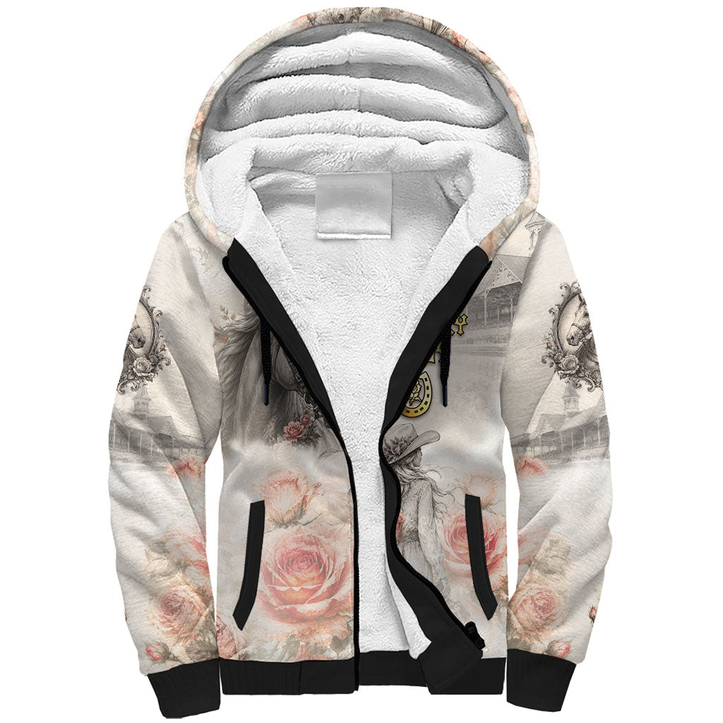 Personalized Kentucky Horse Sherpa Hoodie Run For The Roses