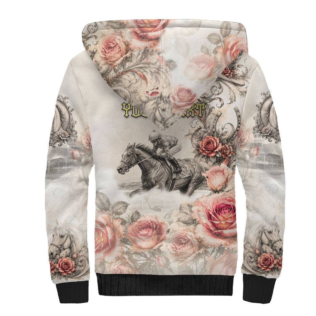 Personalized Kentucky Horse Sherpa Hoodie Run For The Roses