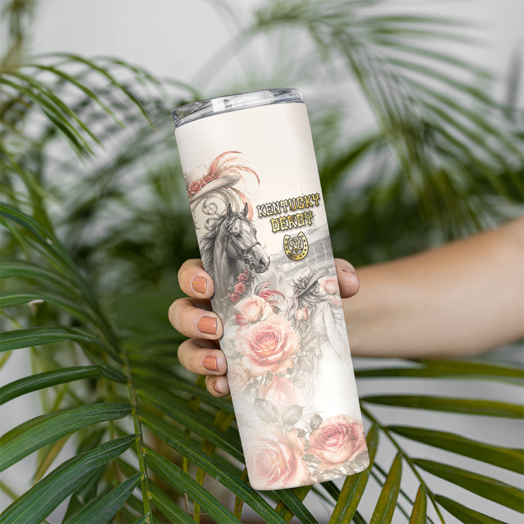 Personalized Kentucky Horse Skinny Tumbler Run For The Roses