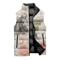 Personalized Kentucky Horse Sleeveless Puffer Jacket Run For The Roses