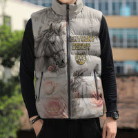 Personalized Kentucky Horse Sleeveless Puffer Jacket Run For The Roses