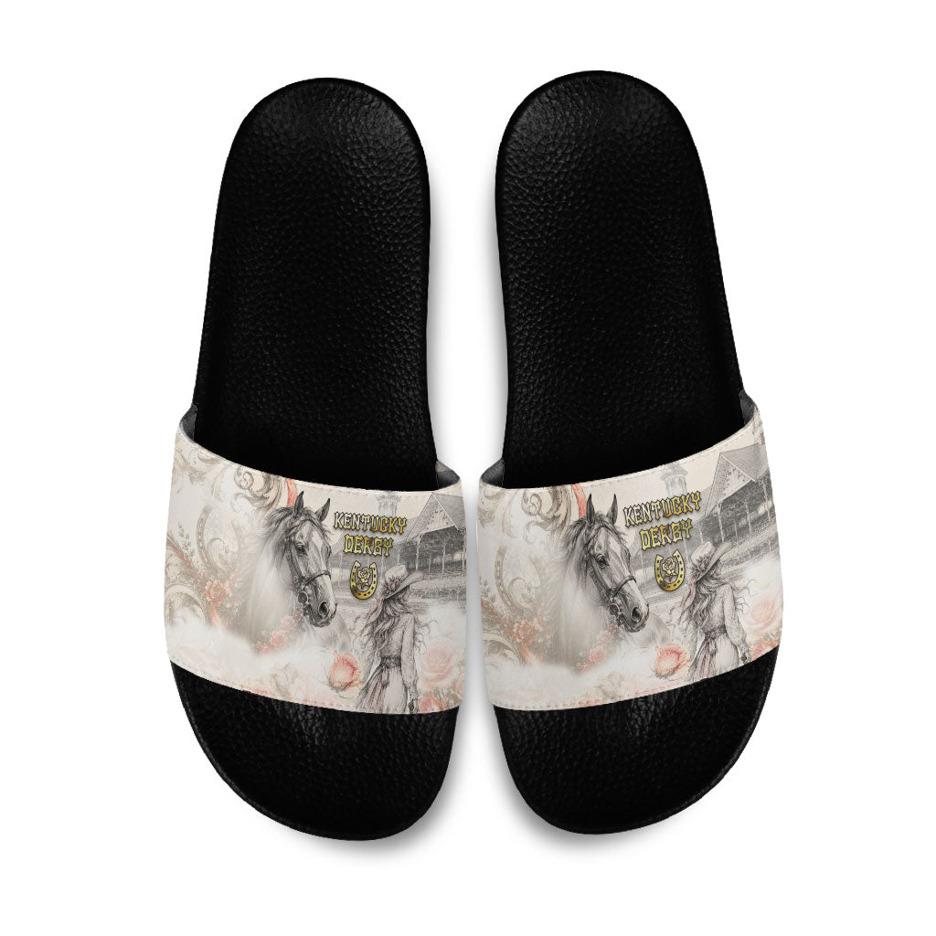Kentucky Horse Slide Sandals Run For The Roses