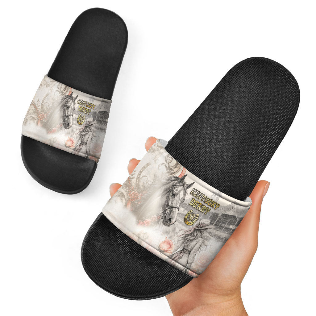 Kentucky Horse Slide Sandals Run For The Roses
