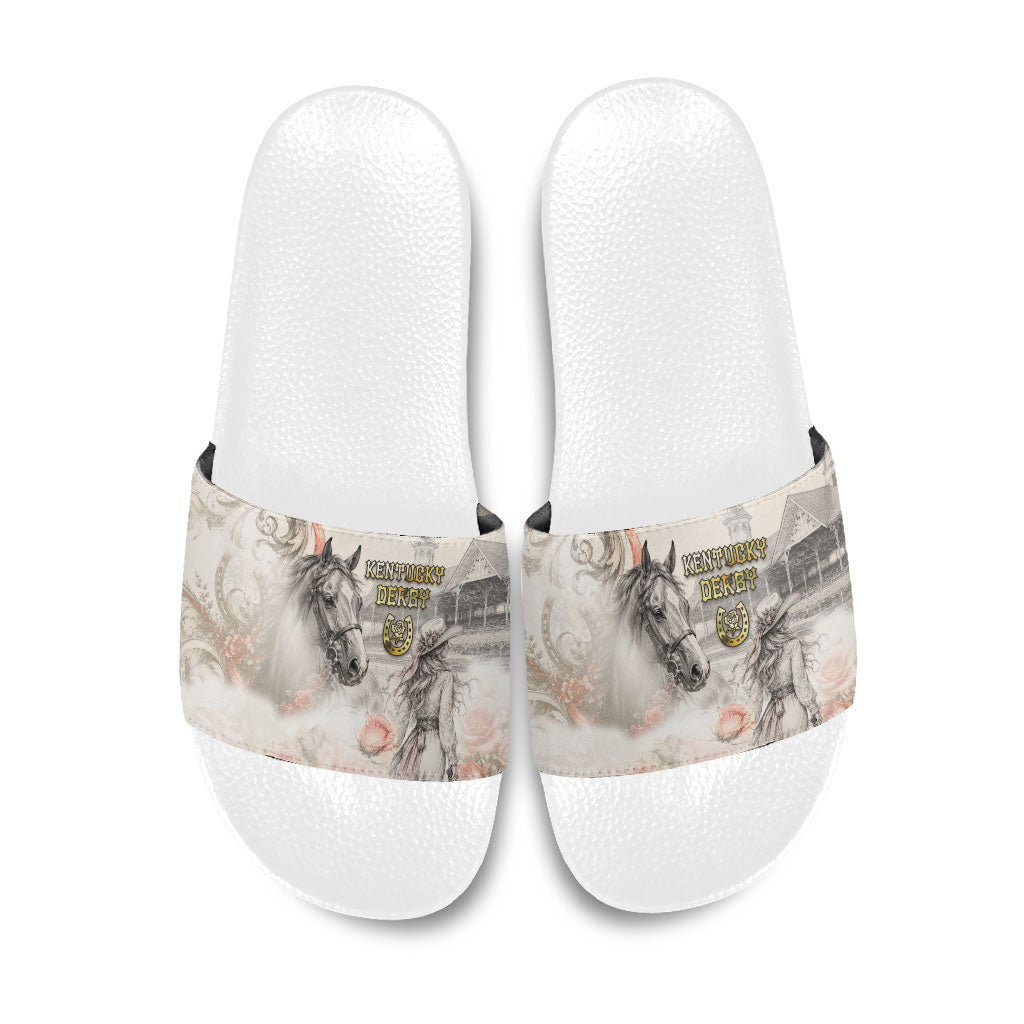 Kentucky Horse Slide Sandals Run For The Roses