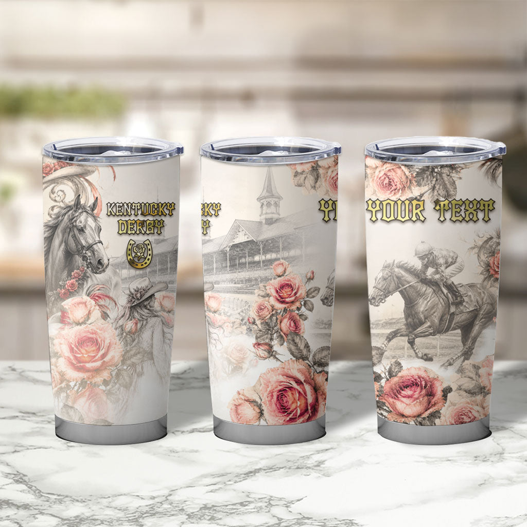 Personalized Kentucky Horse Tumbler Cup Run For The Roses