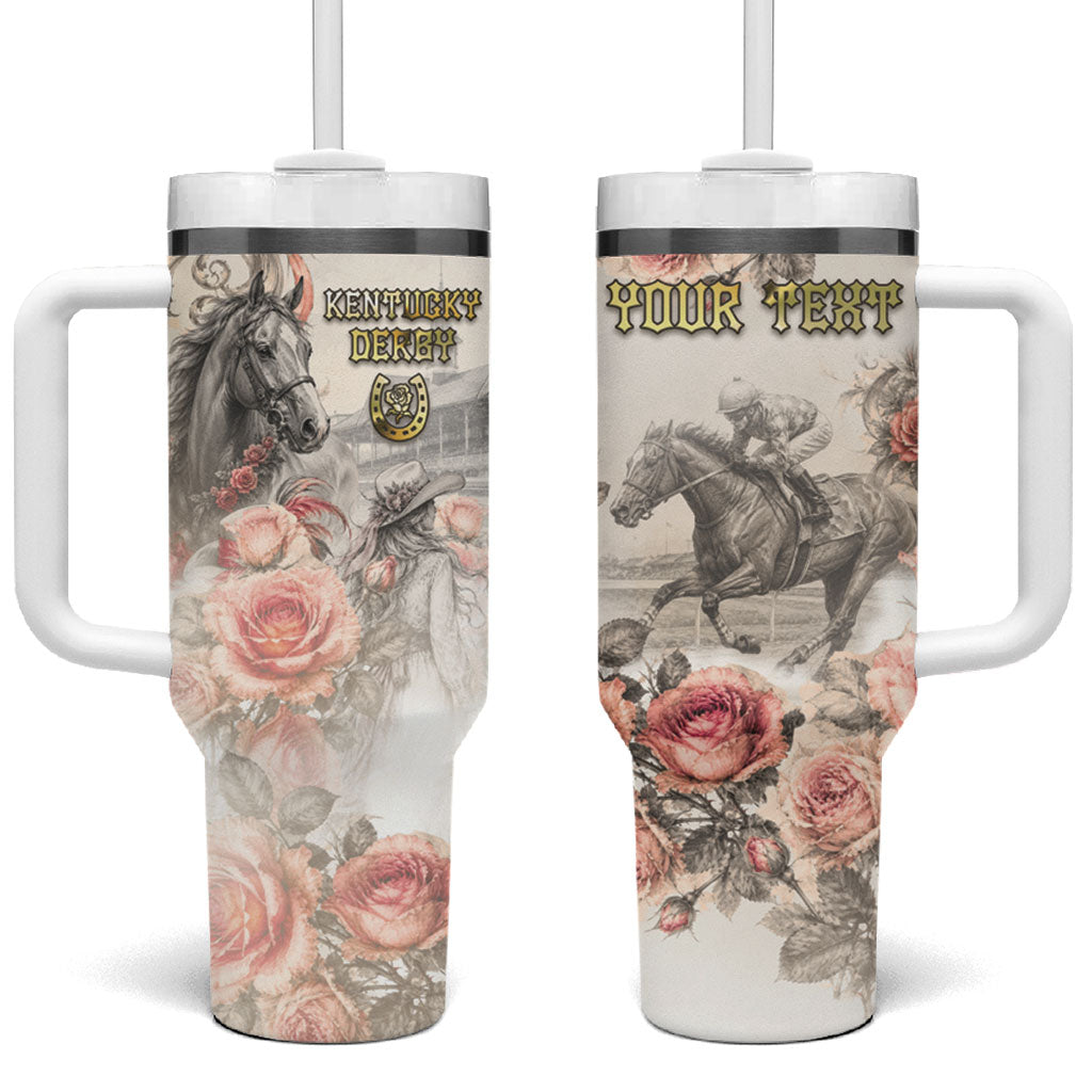 Personalized Kentucky Horse Tumbler With Handle Run For The Roses