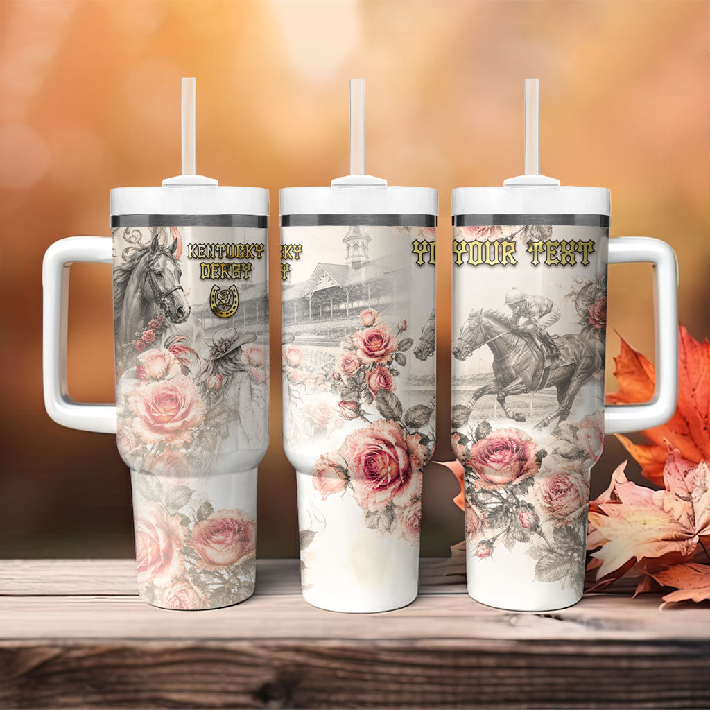 Personalized Kentucky Horse Tumbler With Handle Run For The Roses