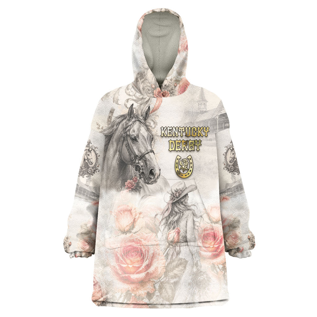Personalized Kentucky Horse Wearable Blanket Hoodie Run For The Roses